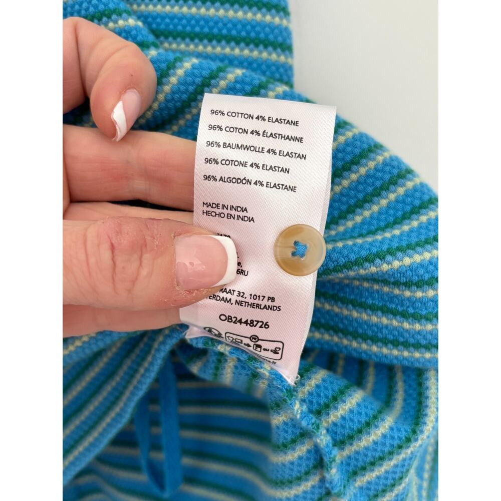 Anthropologie Pilcro Henley Halter Tank Top Blue Green Striped Small 4-8 - Picture 4 of 5